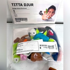 Ikea Plush finger puppets mixed animals set of 17